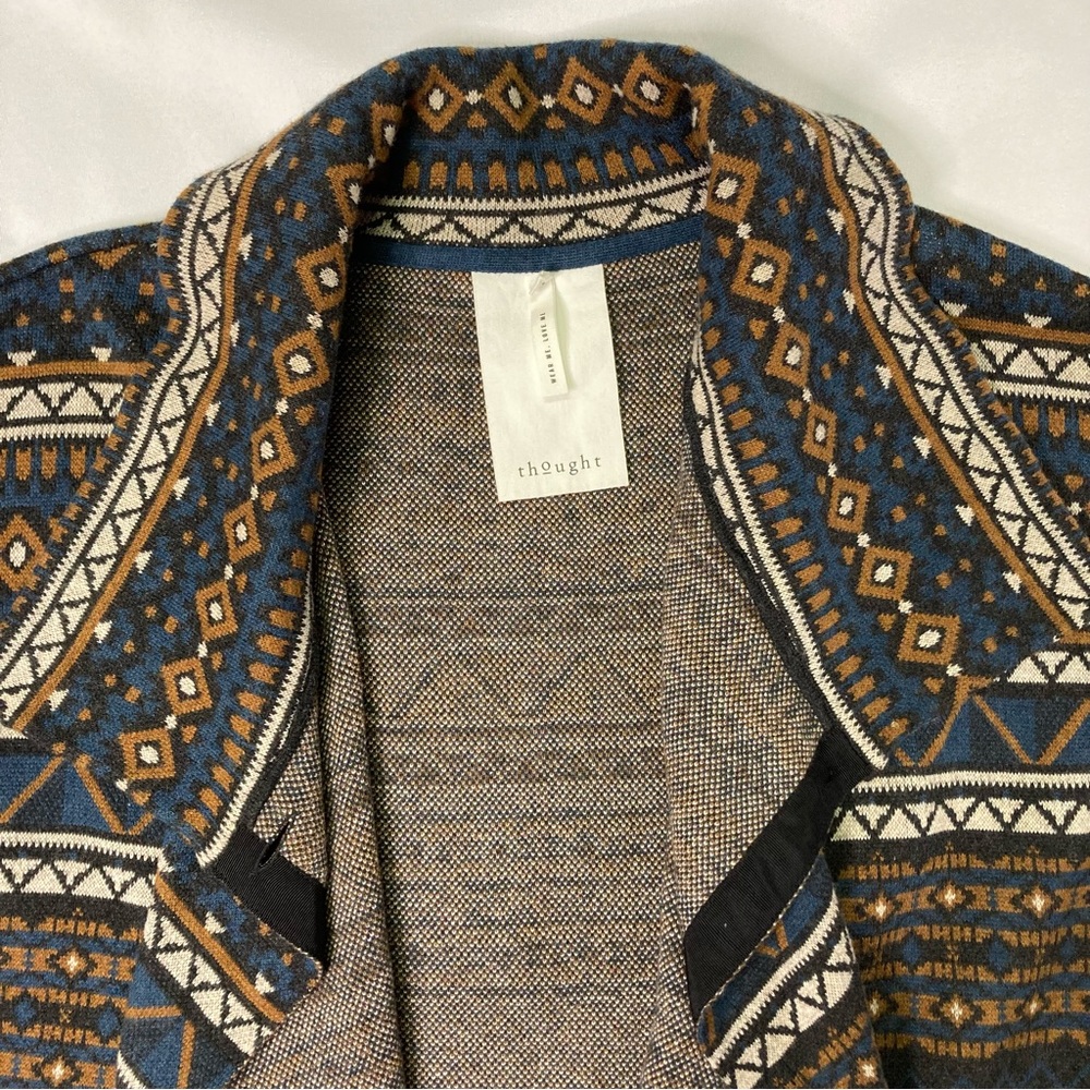 Thought London Organic Cotton / Wool Tribal Cardi Coat Size 16 - Picture 5 of 13